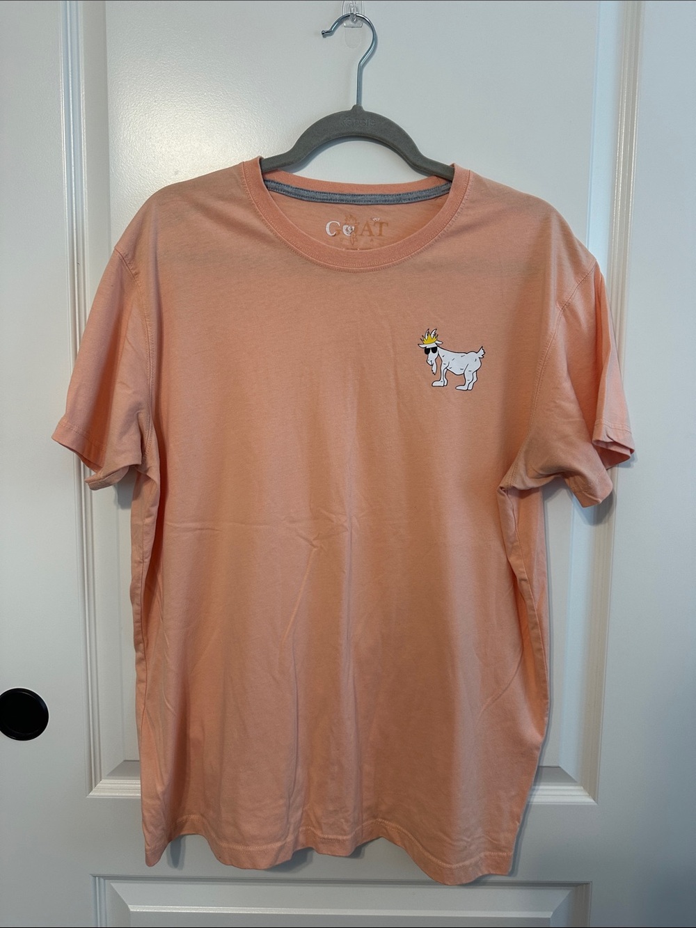GOAT Peach Short-Sleeve Crewneck Tee with Goat Patch